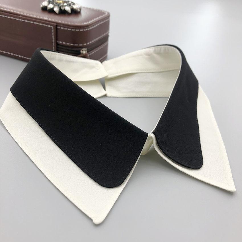 Белая черная рубашка с искусственным воротником для женщин, кружевной ажурный съемный воротник, ромбовидный лацкан, рубашка, блузка, топ, ожерелье, аксессуары для одежды