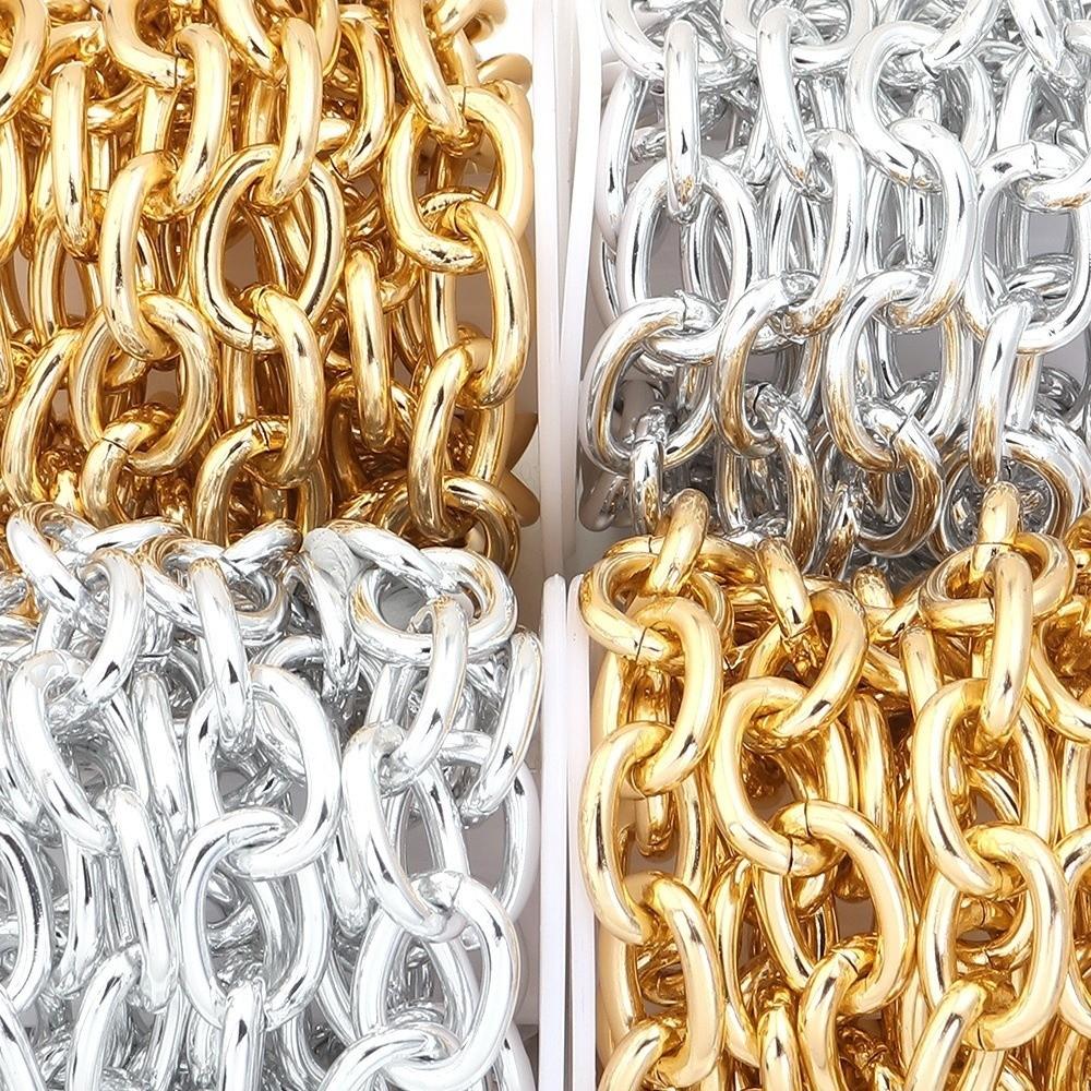 2 Yards Length Aluminum Chain Polished Finish O-Shape Chain Twisted Chain for Jewelry DIY Making