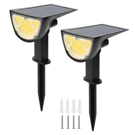 2/4 шт. Солнечные прожекторы для улицы, водонепроницаемые, регулируемые, для освещения стен, передней и задней части, ландшафтные светильники для