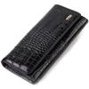 Stylish Women's Wallet Made of Patent Leather with Crocodile Embossing CANPELLINI 21707 Black