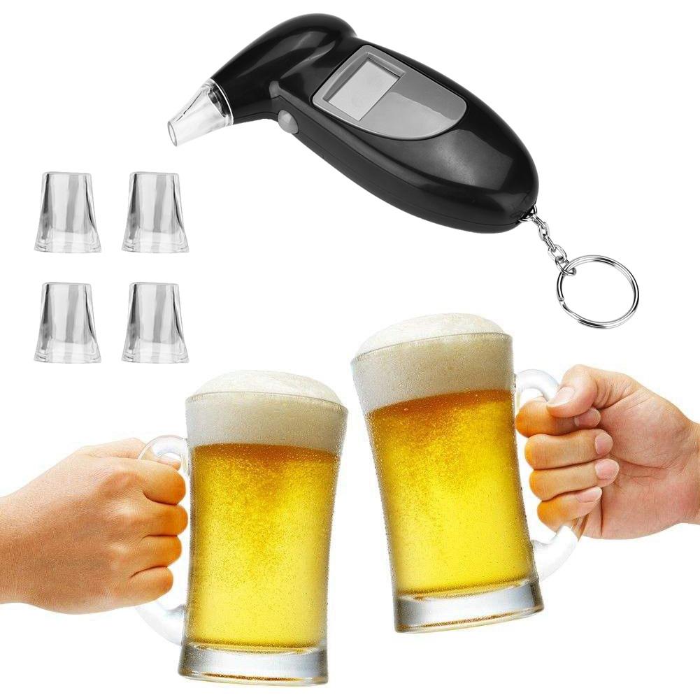 LCD Screen Professional Alcohol Breath Tester Analyzer Lie Detector Breathalyser No Backlight
