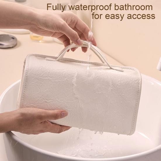 Косметичка для хранения со съемными отделениями и ручкой, водонепроницаемая дорожная косметичка большой емкости