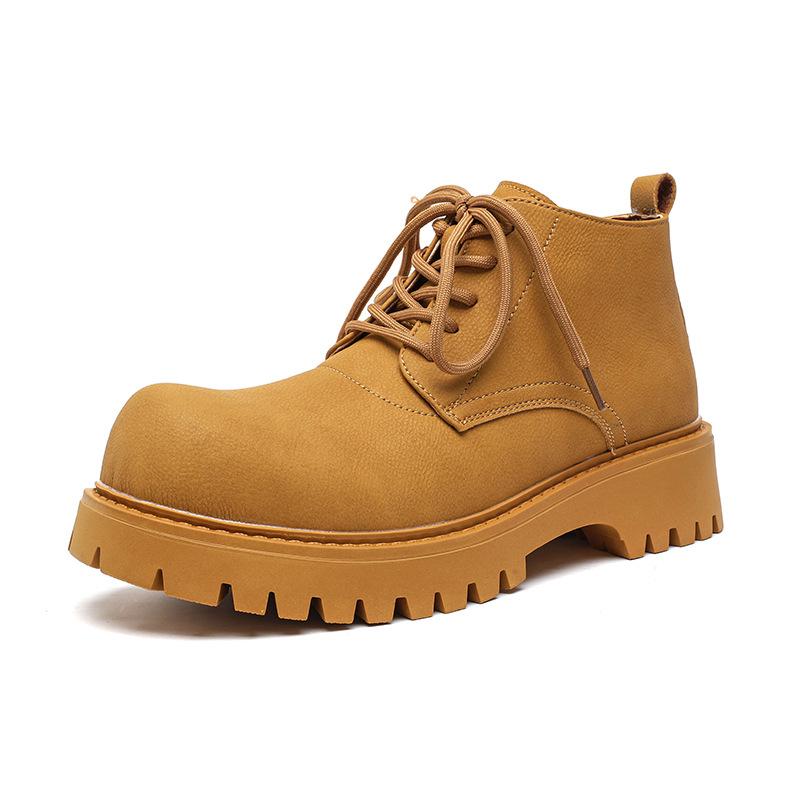 Туфли Дерби с большой головкой, мужские, на платформе, повседневные, для поездок на работу, с круглой головкой, 2024, новые, для пар, с увеличенной платформой, 18922-R