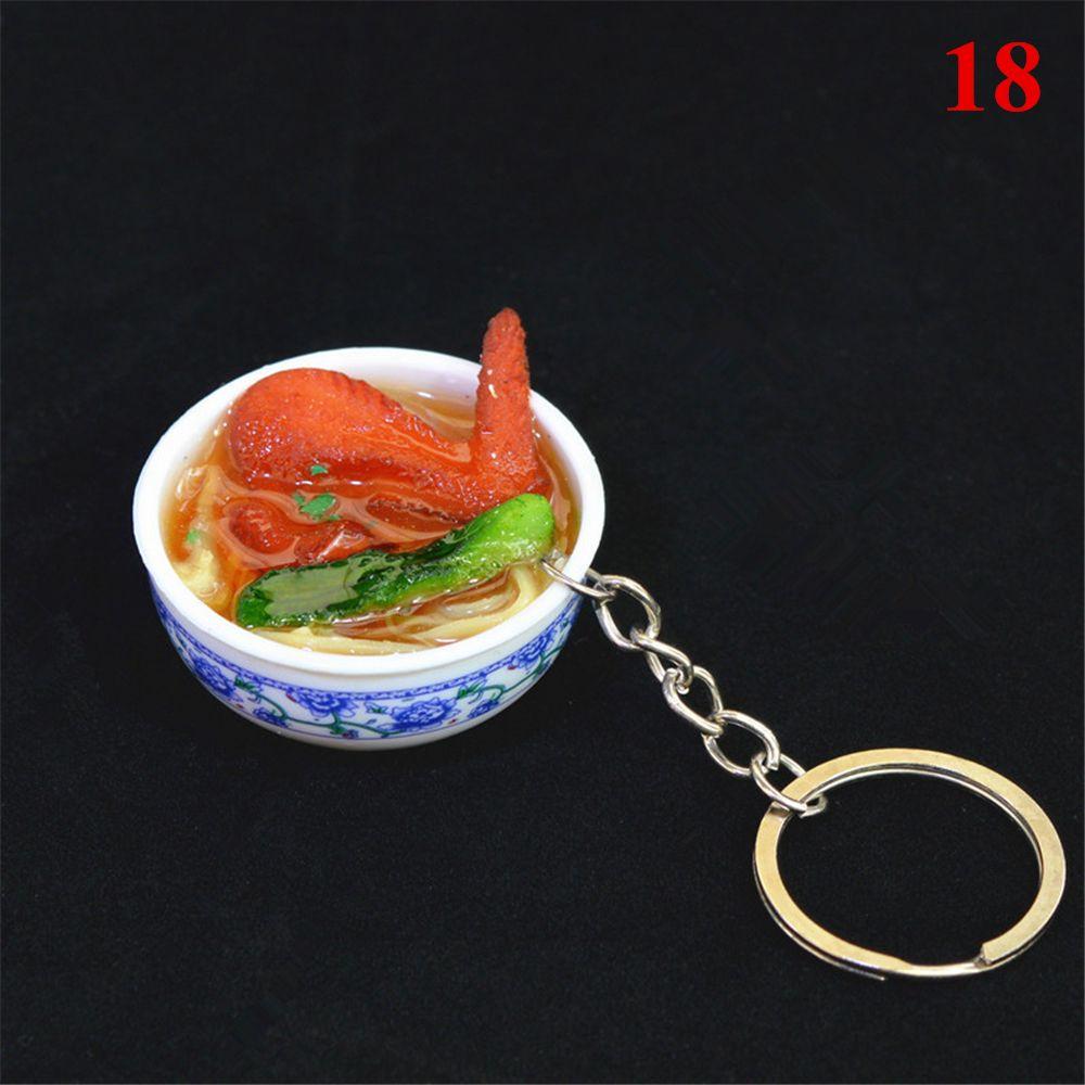 Buckle Mini Bowl Food Keychain Key Ring Simulation Chinese Food