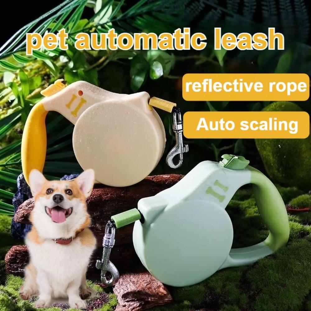 Пластиковый автоматический выдвижной поводок 3 м Собачья цепь Товары для питомцев Цепь для щенка Корги