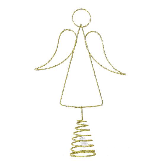 Angel Christmas Tree Topper LED Warm Light Energy-Saving Wrought Iron Angel Ornament Xmas Home Decor