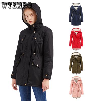 Хлопковая куртка женская однотонная толстовка с капюшоном справляется с зимним теплом Пальто толстое хлопковое пальто с бархатным хлопковым пальто