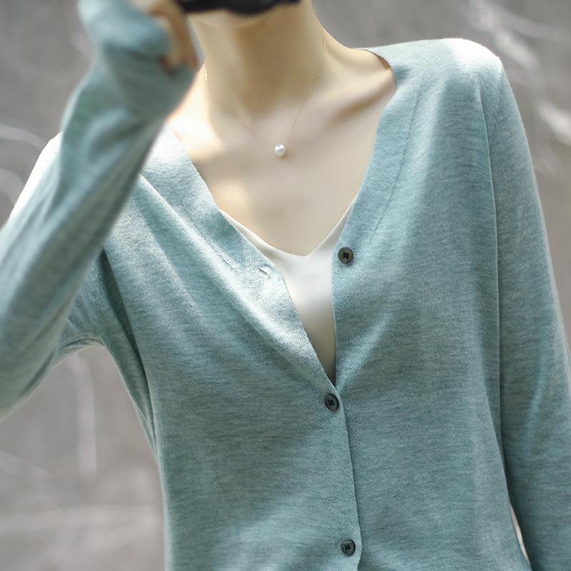 Женский шерстяной свитер Qinghe кашемир 50% шелк 50% шерсть осенне-зимний шерстяной кардиган мягкий и теплый