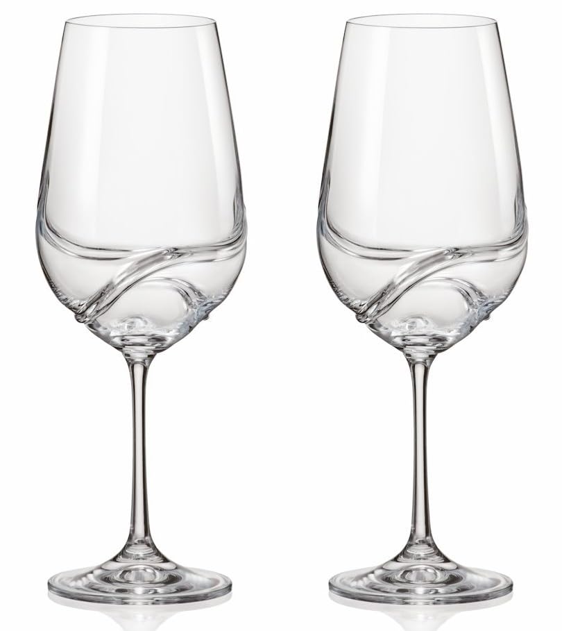 Bohemian Glass TURBULENCE Wine Glasses, Set of 2, 350ml, 40774-350-2