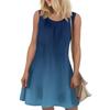 Ladies Fashion Summer Gradient Print Dress Loose Beach Vacation Casual Sleeveless Sundress
