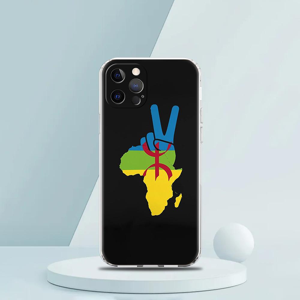 Чехол для телефона с флагом берберов Амазигов для iPhone 16 15 14 13 12 Pro Max Прозрачная крышка для iPhone 11 Pro Max 7 8 Plus XS XR Корпус