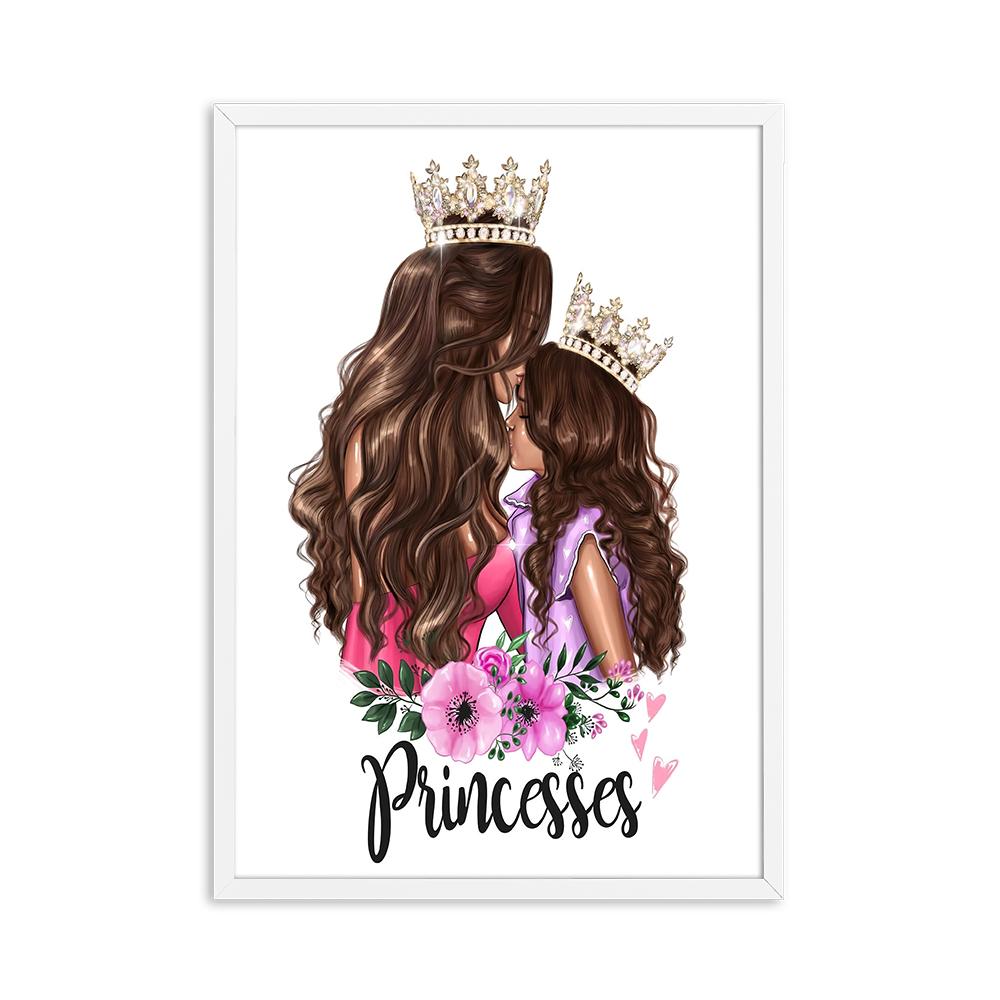 Модная настенная живопись на холсте для мамы, принцесса для девочек, постеры с скандинавским принтом, семейная любовь, настенные панно для украшения гостиной