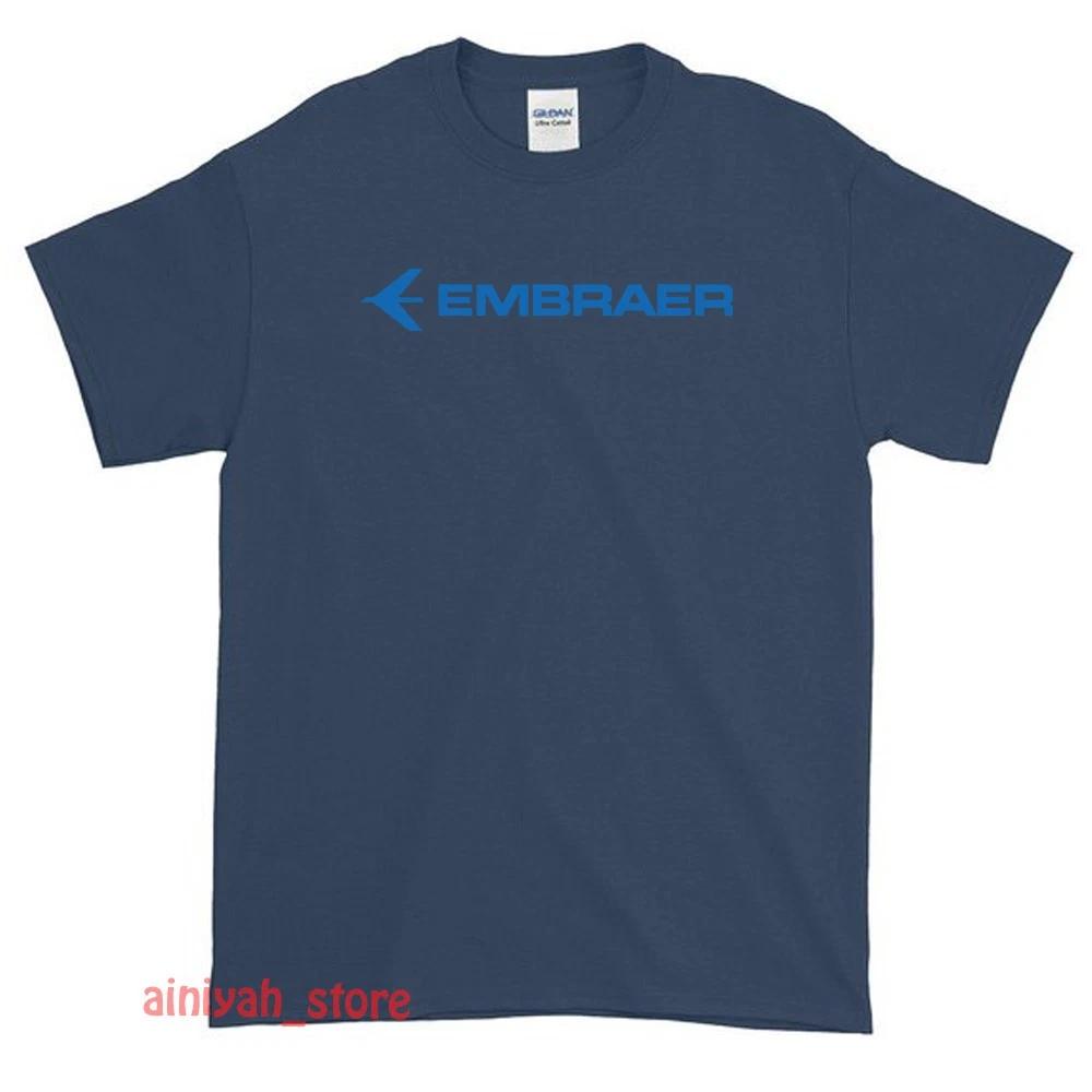Новая футболка с забавным логотипом самолетов Embraer для мужчин, размер S-XXL