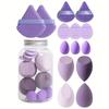 14-Piece Makeup Sponge Set Hydrophilic Polyurethane Mixture Seamless Application Wet and Dry Use