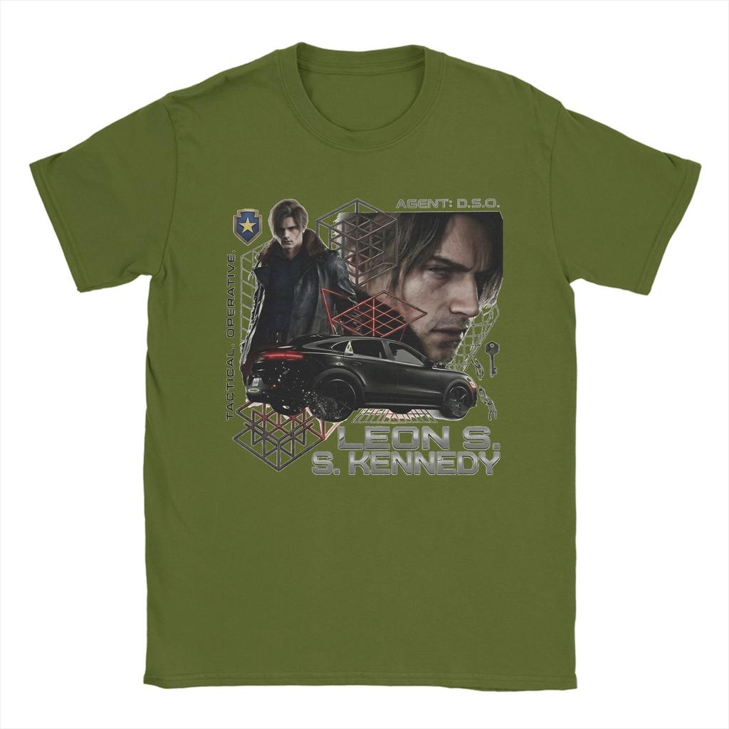 Handsome Unisex Leon Kennedy Gamer Fans Art 100 Cotton T Shirt For Unisex Summer Classic TShirts O Neck Fashion Tee Shirt Oversized