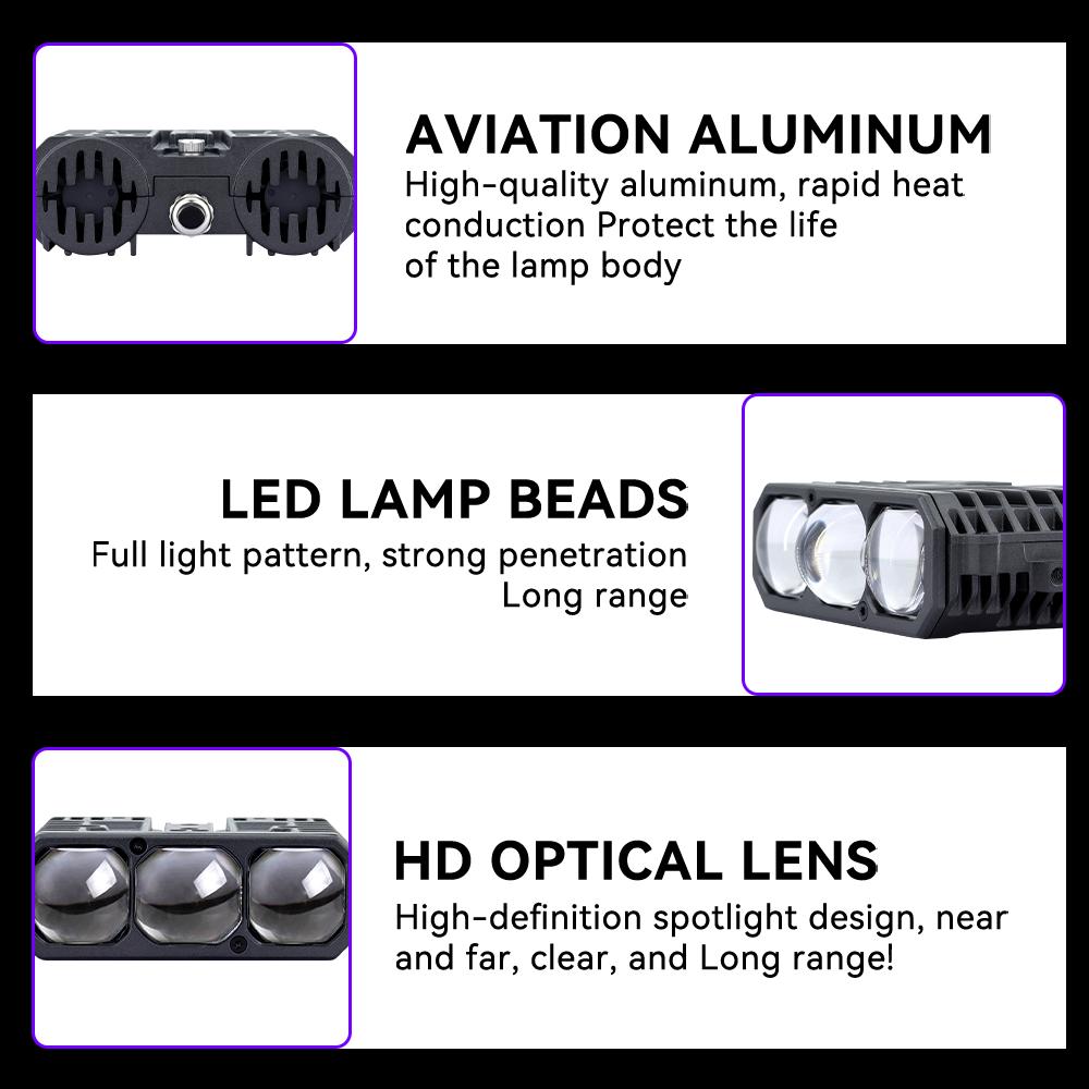 LELANPU ATV Headlight Fog Lamp Working Light Moto Electrica Neblineros Lamp-u Motor Car Grille Light LED Motorcycle Spotlight