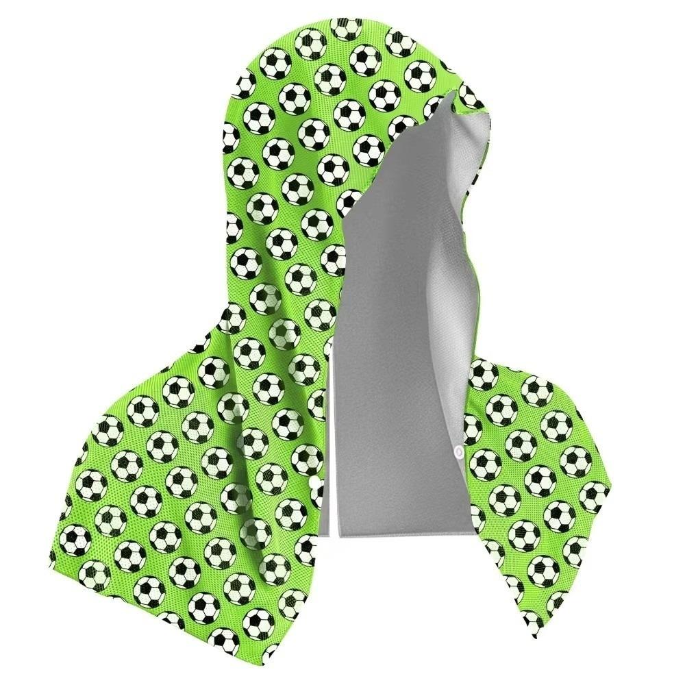Quick-Dry Hooded Headscarf Football Pattern UV Protection Towel Gym Cooling Sports Scarf Beach