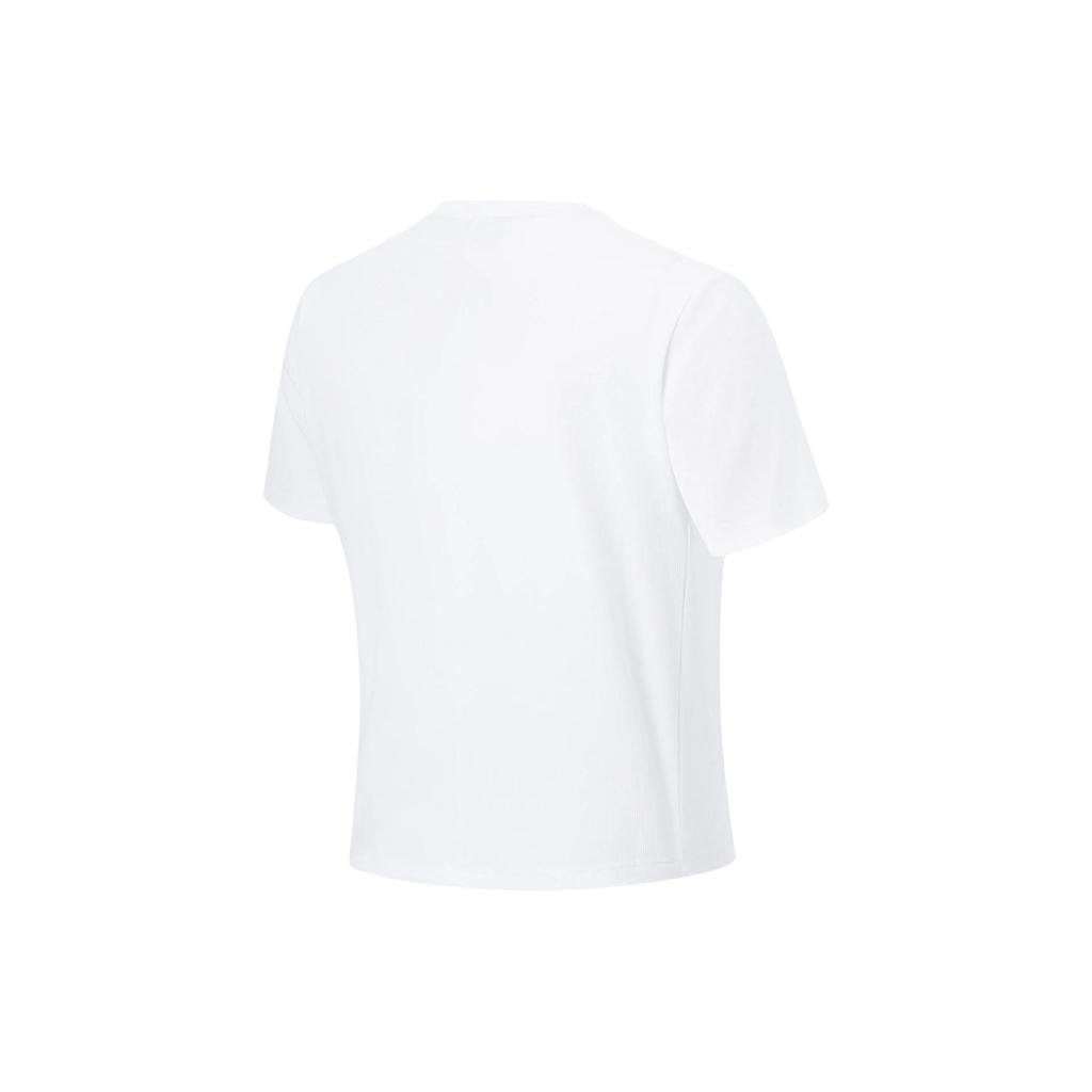 Футболка Li Ning Fitness Series Solid Color Ice Feel Loose с коротким рукавом для женщин, топы, стандартный белый цвет ATST560-1