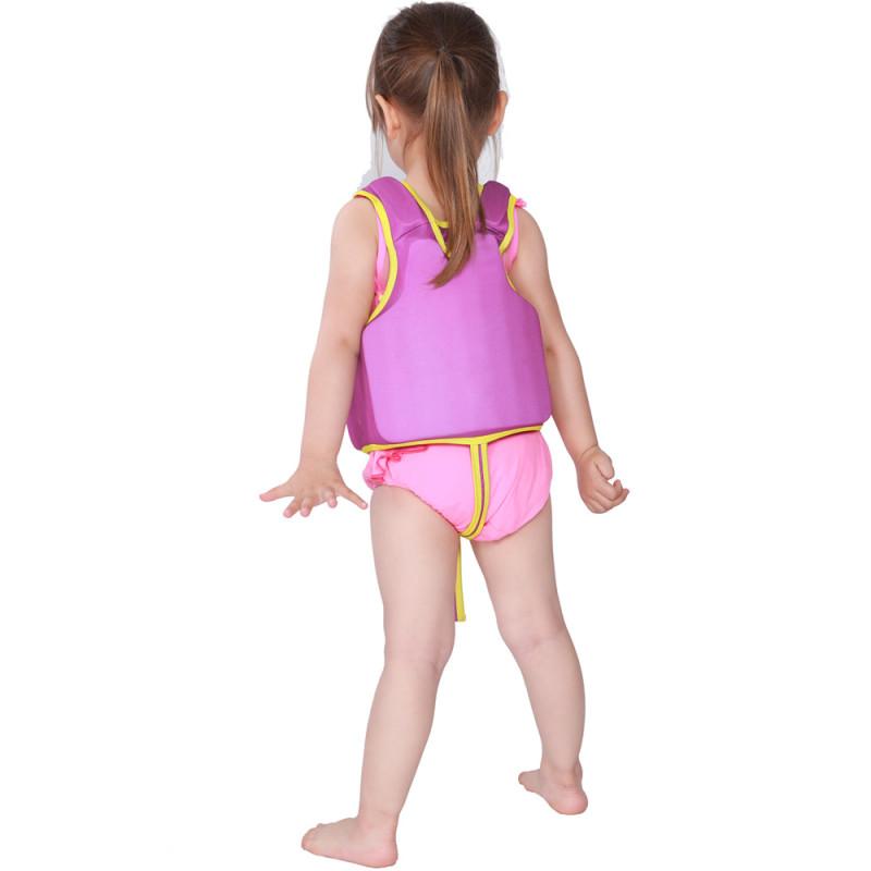 Summer Children Sleeveless Zipper Swim Life Jackets Kids Boys Girls Adjustable Life Vests Cartoon Balanced Flotation Swimsuit