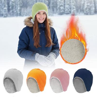 Клетчатая плюшевая шапка-бини с защитой ушей и шеи, портативная шапка-пуловер, осень и зима