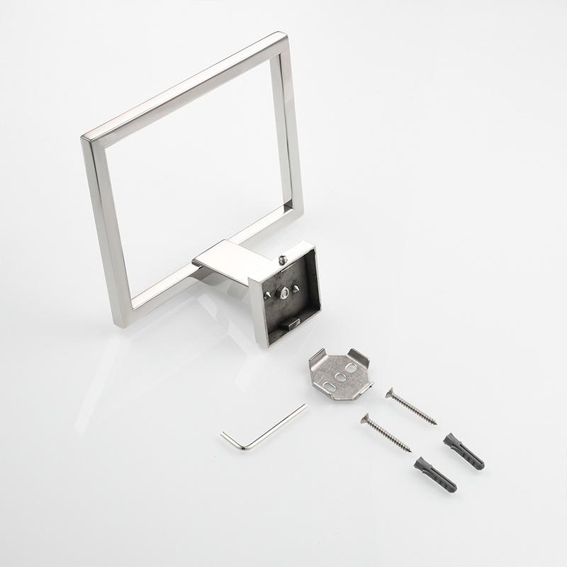 Никель 304 Нержавеющая сталь Кольцо для полотенец для ванной комнаты Квадратное подвесное кольцо для ванной комнаты Настенный держатель для полотенец Аксессуары для ванной комнаты