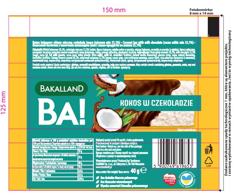 Bakalland Yem Go Coconut Bar 40 g