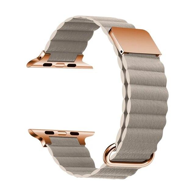 Подходит для ремешка Apple Watch 8 Apple Watch se/ultra/7-го поколения iwatch6 кожаный ремешок с магнитным притяжением и креативностью