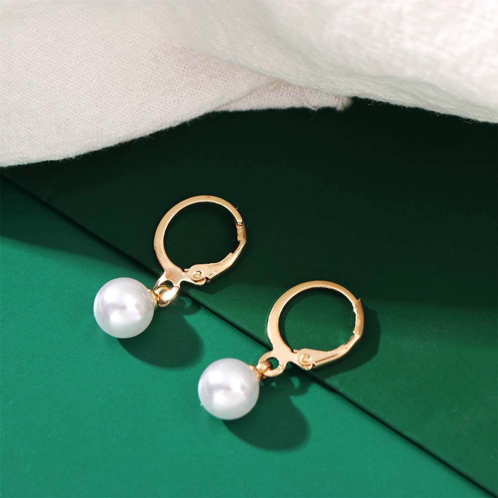 Vintage Style Imitation Pearl Earrings Ring Bangle Elegant Gold Color Jewelry Special Occasions