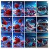 Beach Red Love Rose Diamond Painting New Arrivals Diy Full Square Round Drill Rhinestone Embroidery Flowers Mosaic Cross Stitch Kits Wall Decor