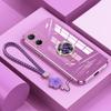Чехол A 57s 4G, роскошное кольцо с бриллиантами для OPPO A57s A57e A57 Realme 11 Reno10 Pro + чехол для телефона с покрытием из шнурка, чехлы A57s