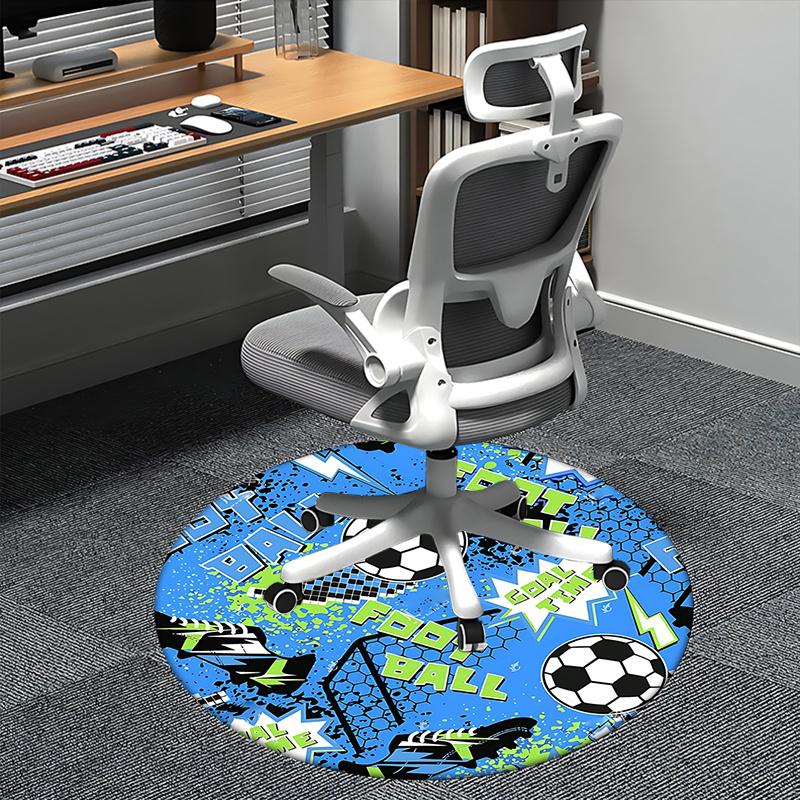 Football Theme Office Carpet Chair Mats, Soccer Ball Design, Sports Decor for Home Office, Living Room, Bedroom, Gift Idea1118060a