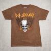 Футболка Def Leppard Череп Крылья Взрослая Средний Размер Коричневый Mineral Wash Графика Рок-Группы