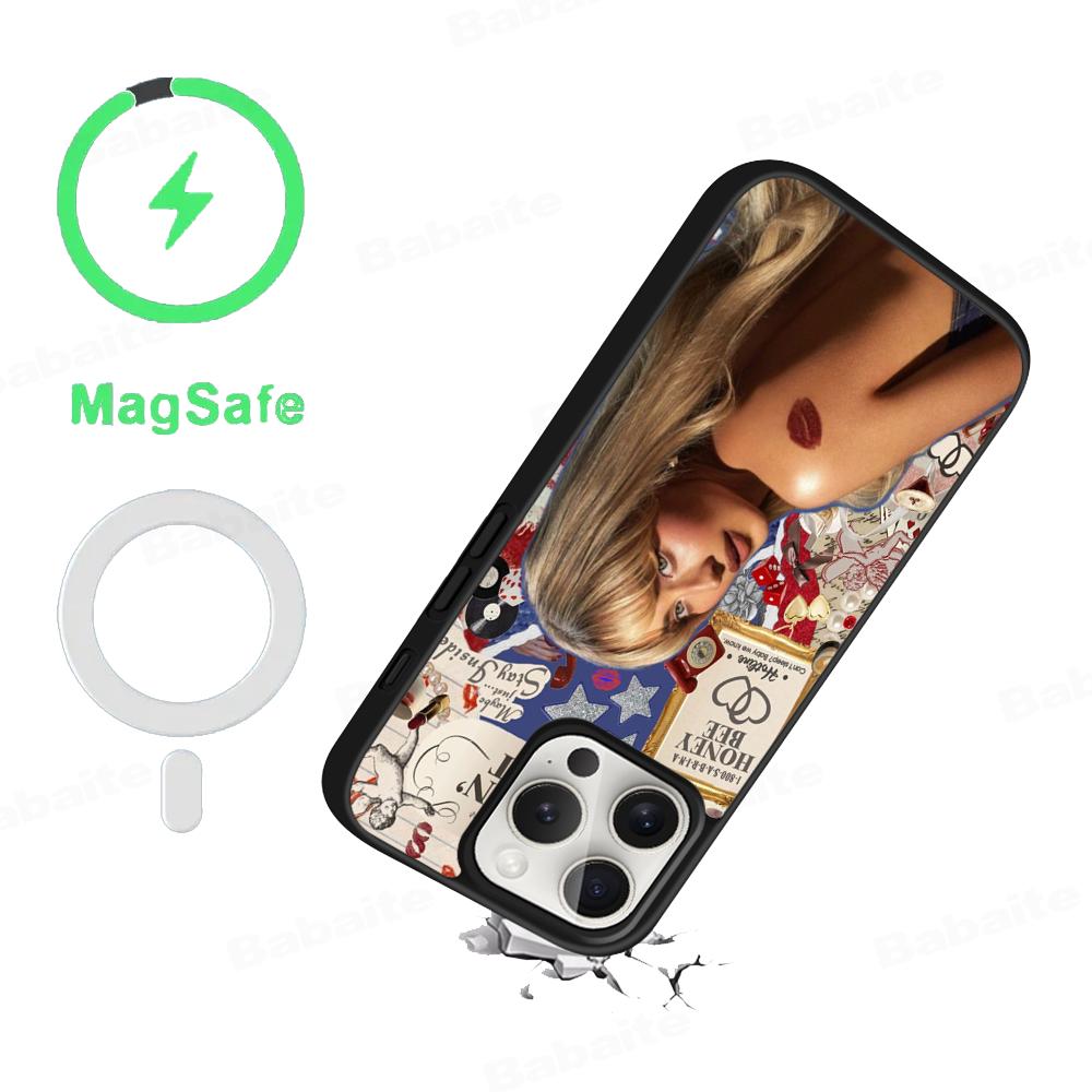 Чехол для телефона Singer S-Sabrina C-Carpenter Магнитный беспроводной чехол Magesafe для iPhone 16 11 12 13 14 15 Pro Max Plus Mini