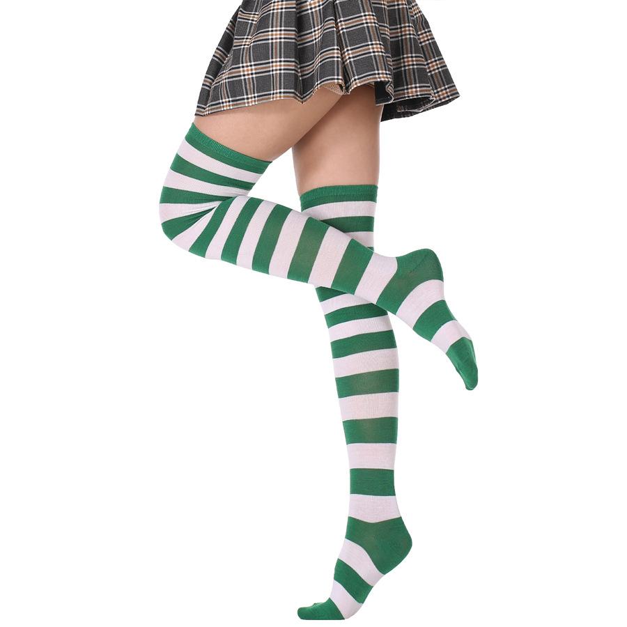 new Cute Socks Stockings Women's Japanese-style Blue White Stripe Knee Socks Legs Socks COSPLAY Anime WOMEN'S Socks