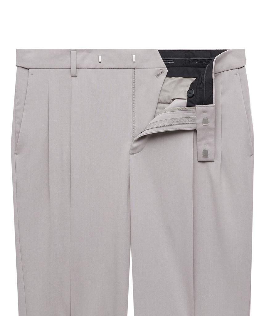 MUSINSA STANDARD Lightweight Real Wide Hidden Elastic Waist Slacks [Light Beige]