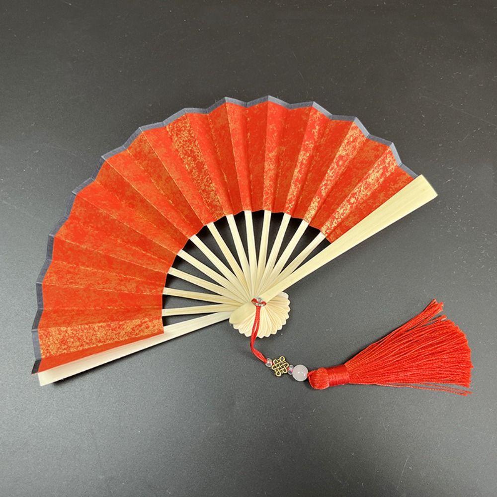 Mini Hanfu Fan Gilded Rice Paper Paper Fans Party Decor Ornaments Folding Fan Children