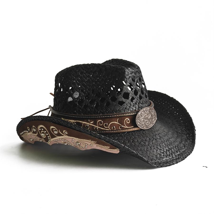 New Embroidery Accessories Straw Cowboy Hat For Women And Men – Western Sun Hat For Country Concert Rodeo And Cowgirl Outfit
