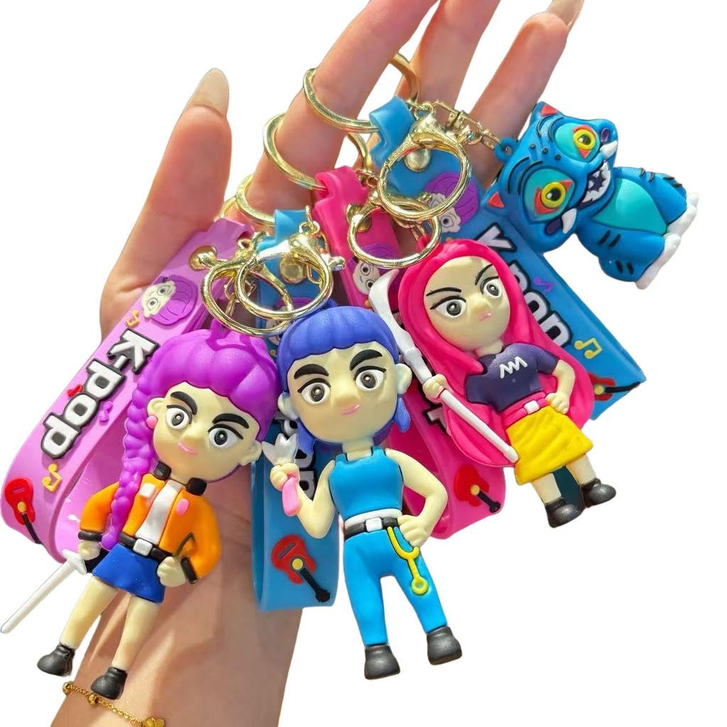 new  KPop Devil Hunter Peripheral Widget Rumi Mira Zoe PVC Keychain Backpack Decoration Widget Accessories Toys