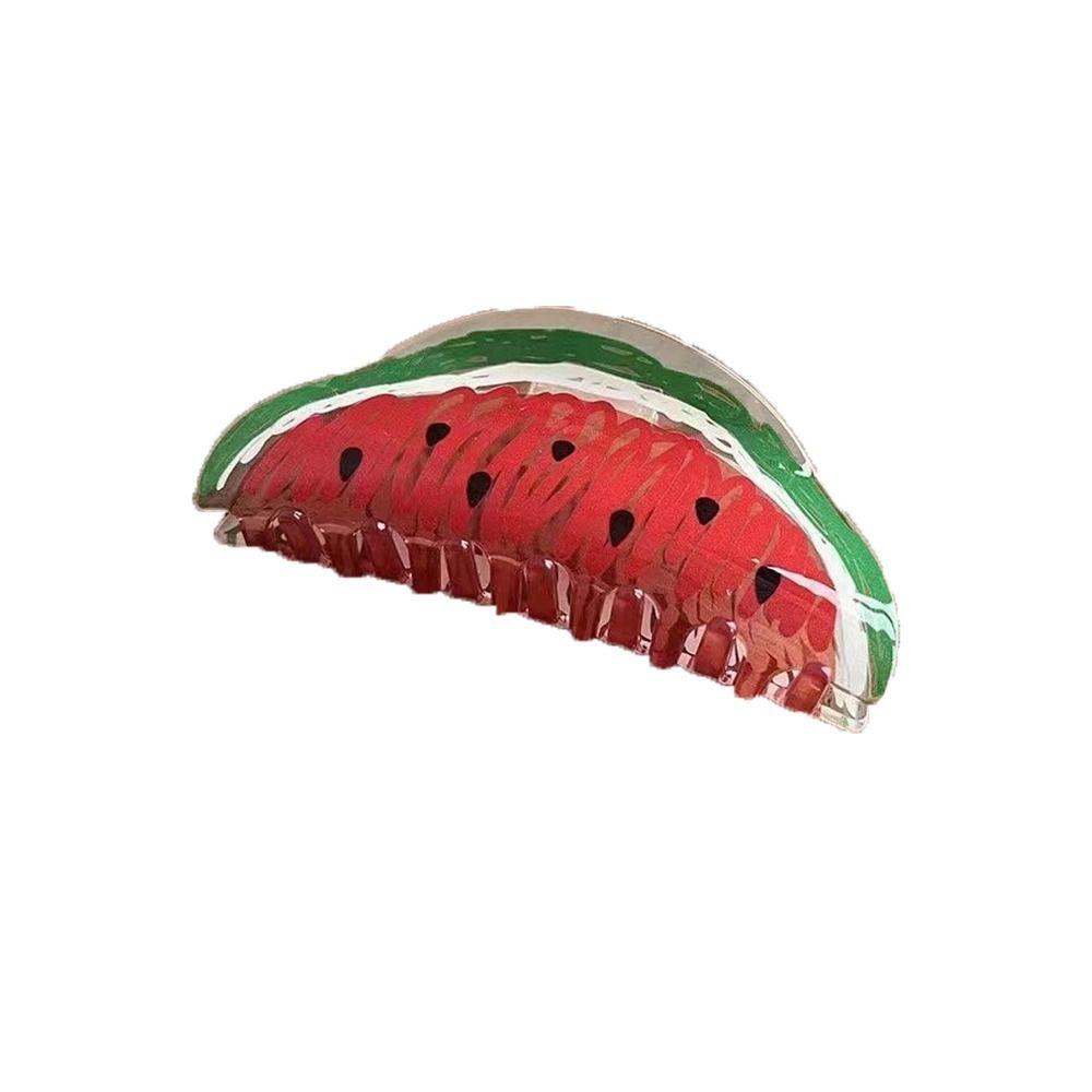 Pitaya Ponytail Holder Srawberry Women Shark Clip Fruits Hair Claw Korean Hair Clips Watermelon