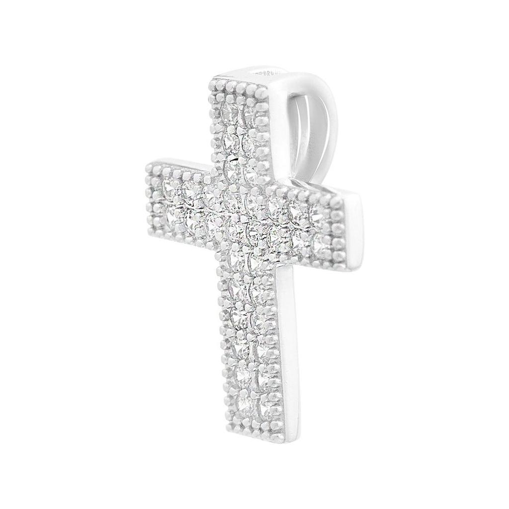 Серебряный крестик с фианитами (2142911)