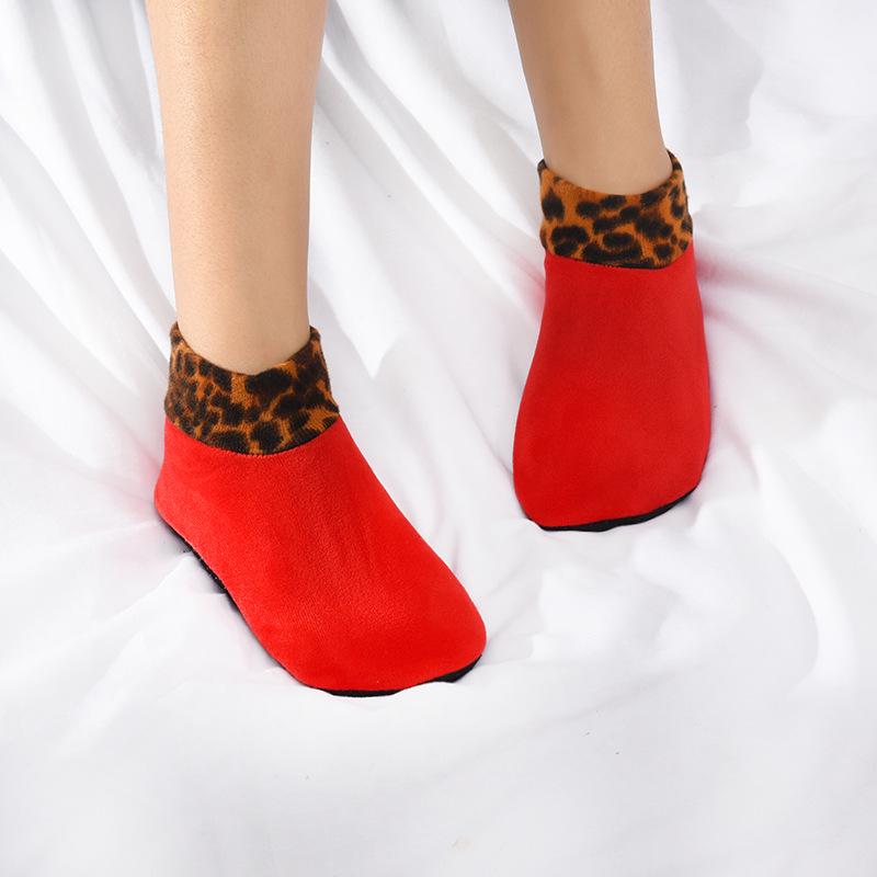 Женские утолщенные нескользящие домашние носки Plus Velvet – теплые бахилы средней высоты для осени и зимы.