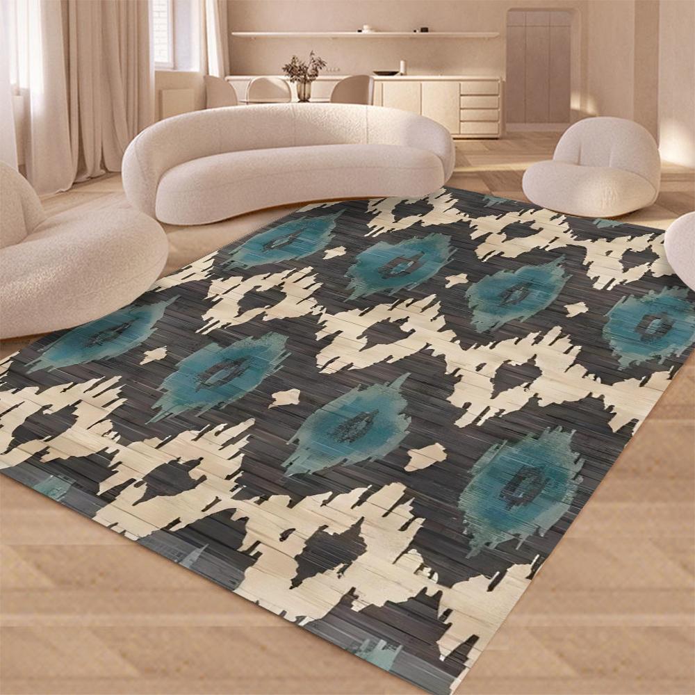 Vintage Tribal Area Rugs Washable Area Rugs for Living Room Bedroom Bathroom Kitchen Doormat Stain Resistant Non-Slip Floor Mat