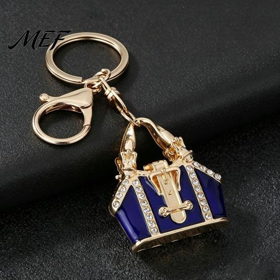 Bling Backpack Keychain Mini Handbag with Rhinestone, Zinc Alloy Pendant for Rhinestone Keys Handbags Backpacks, Lightweight Decorative Accessory