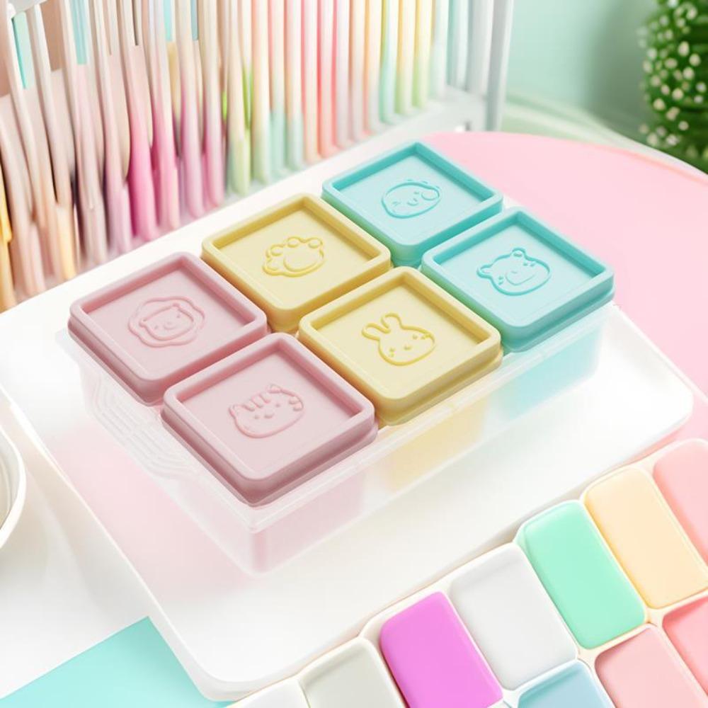 Silicone Baby Food Freezer Tray 6 Grid Puree Container Durable Ice Cube Tray  Fruit