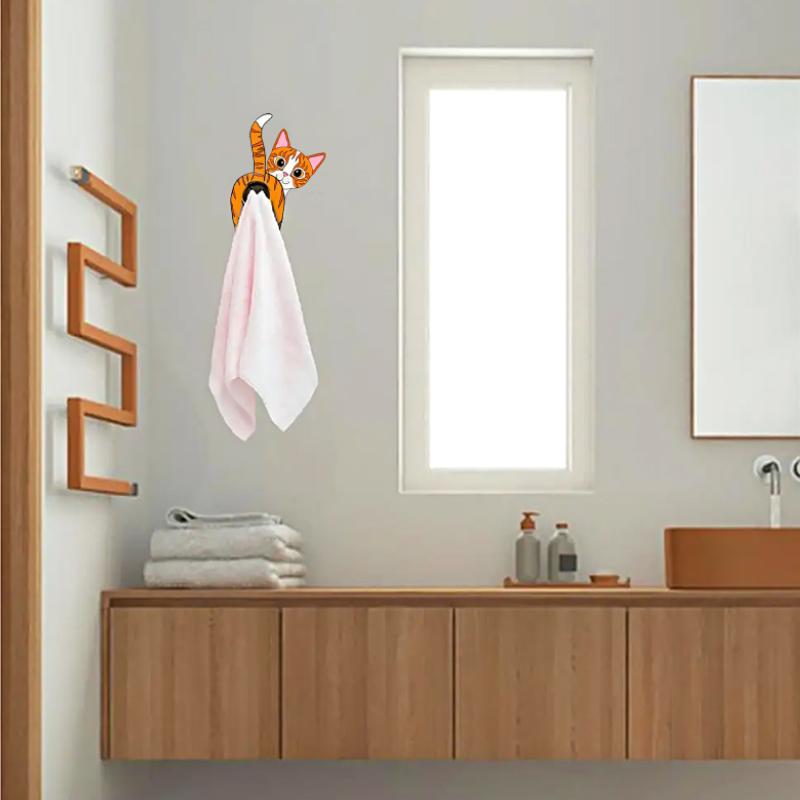 1 шт. забавная забавная вешалка для кошек креативная кошачья задница милая декоративная вешалка для полотенец крючок для кошек настенный крючок