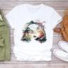 (Asian Size) Tee Top Clothing Casual Painting Style Vintage Trend Short Sleeve Fashion Tshirt Women Print Lady Female Graphic T-shirt
