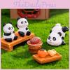 Cute Resin Panda Craft Set For Diy Miniature Decorations And Tea Scene