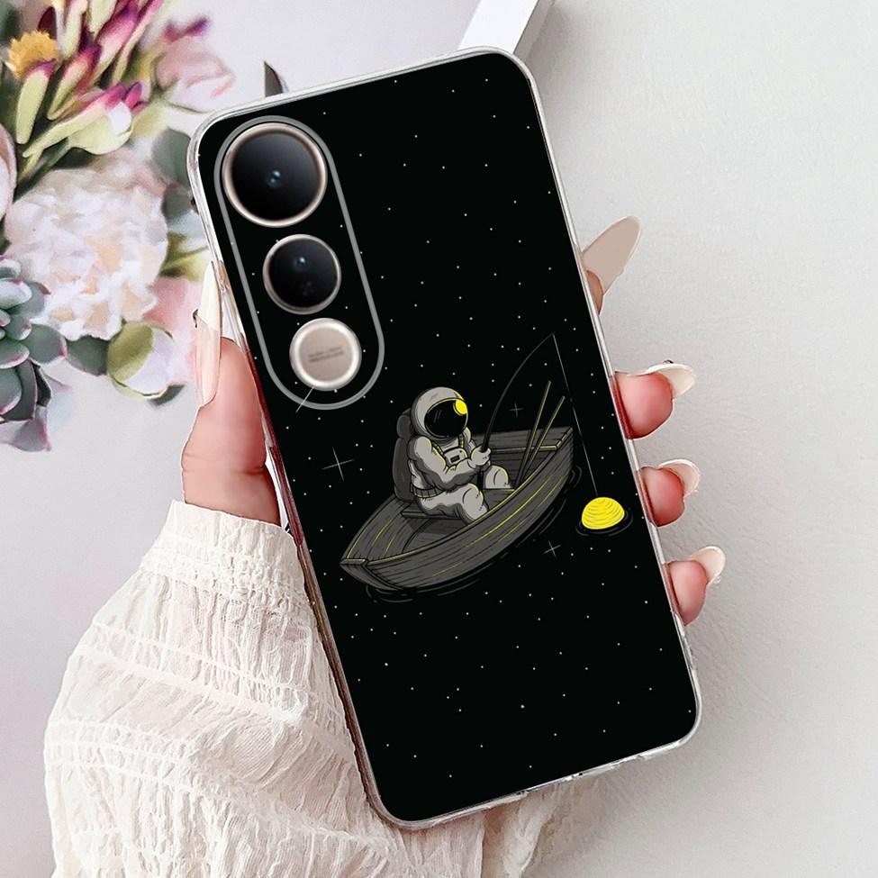 For Vivo V50 Lite 5G Case Clear Fashion Luxury Cute Cartoon Cat Cool Soft TPU Bumper Cover For Vivo V50Lite 5G Phone Case Funda