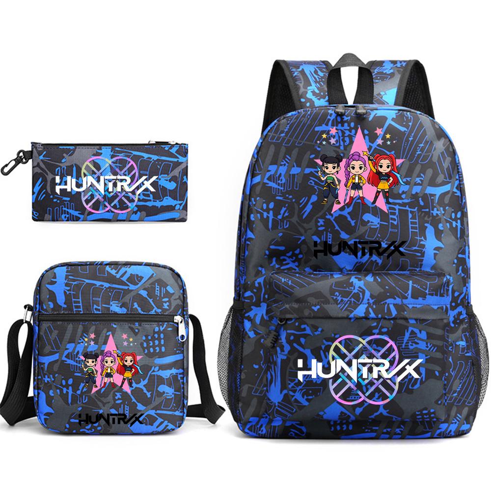 3Pcs/set Anime Cartoon Printed Large Capacity Bookbag Backpack with Shoulder Bag Pencil Case for Student Boy Girl Schoolbag