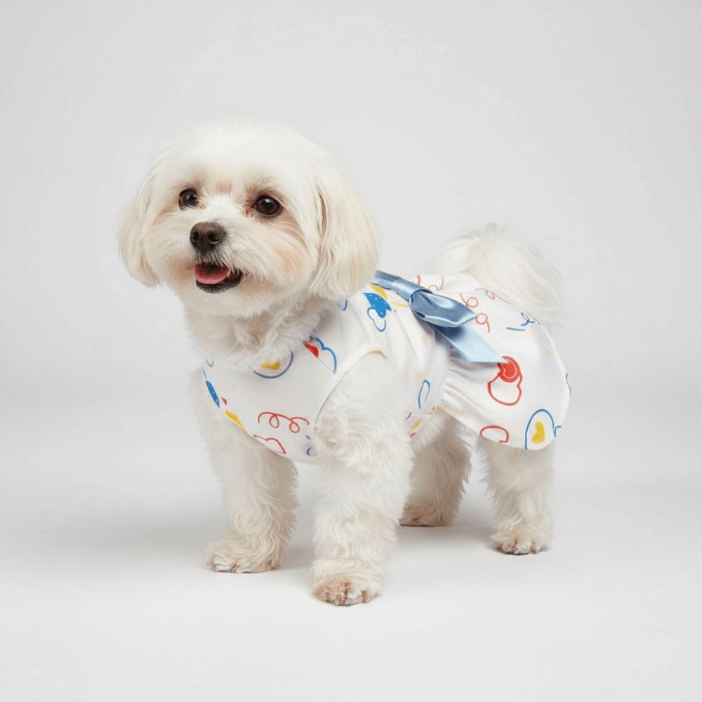 Pretty Summer Dog Clothes Breathable Cute Puppy Clothes Dog Sleeveless Dress Valentine‘s Day